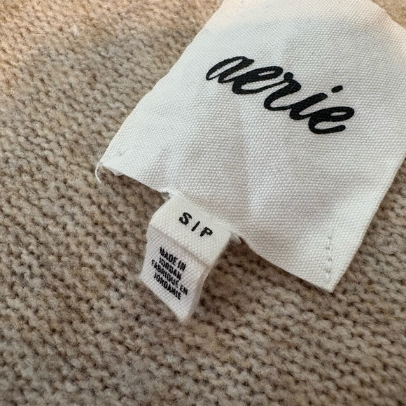 Aerie Soft Unreal V Neck Sweater in Oatmeal - Picture 4 of 13